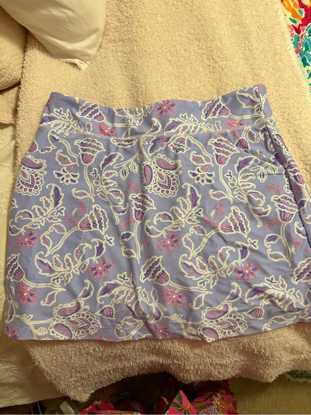 Southwind Apparel Lavender Paisley Printed Skort